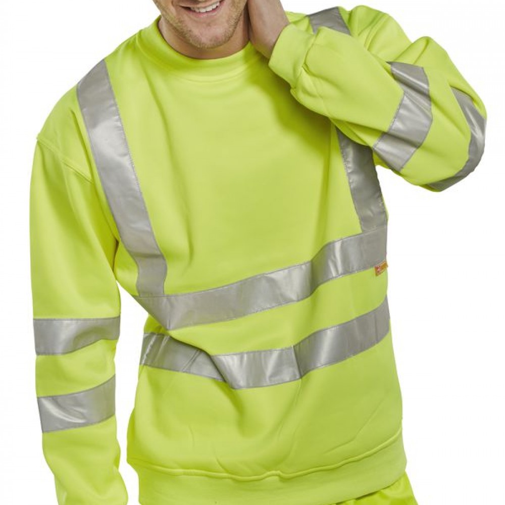 HI-VIZ SWEATSHIRT YELLOW BESEEN SMALL