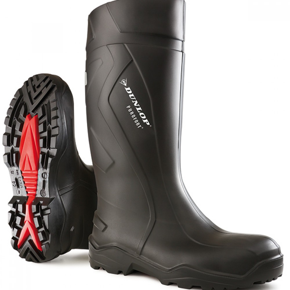 PUROFORT + BLACK FULL  SAFETY WELLINGTON DUNLOP 12