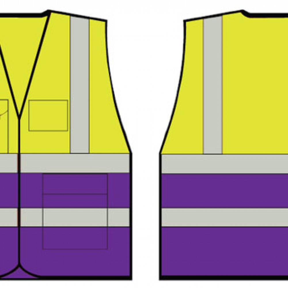 TWO TONE EXECUTIVE VEST YELLOW/PURPLE XL