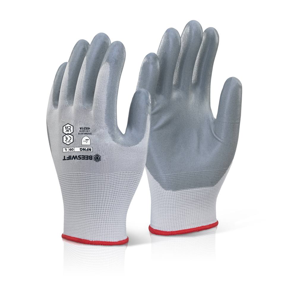 NITRILE FOAM NYLON GLOVE LARGE