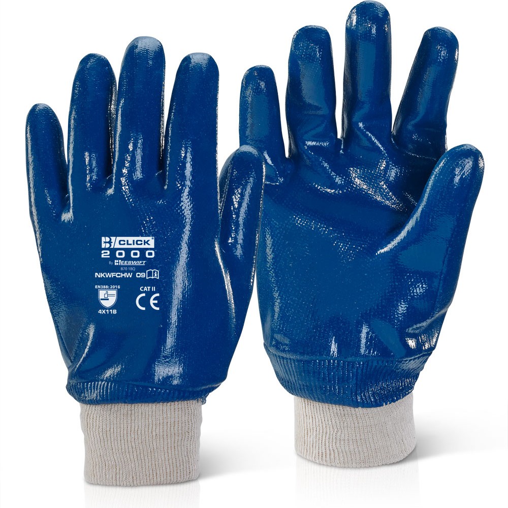 FULLY COATED NITRILE GLOVE HW BLUE LARGE