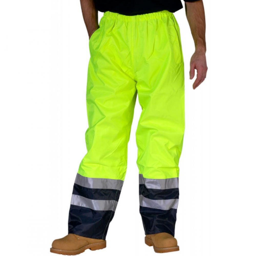 BELFRY HI-VIZ TROUSERS YELLOW/NAVY SIZE LARGE