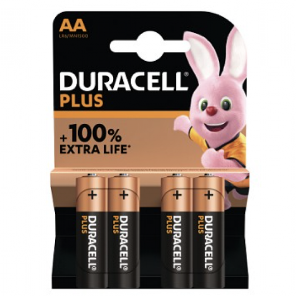 DURACELL PLUS 100% AA BATTERIES PACK4 1835-40