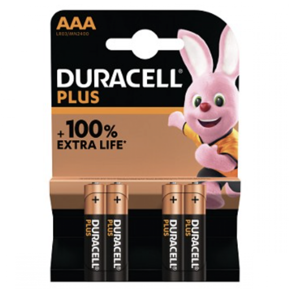 DURACELL PLUS BATTERIES AAA PACK 4 1836-20