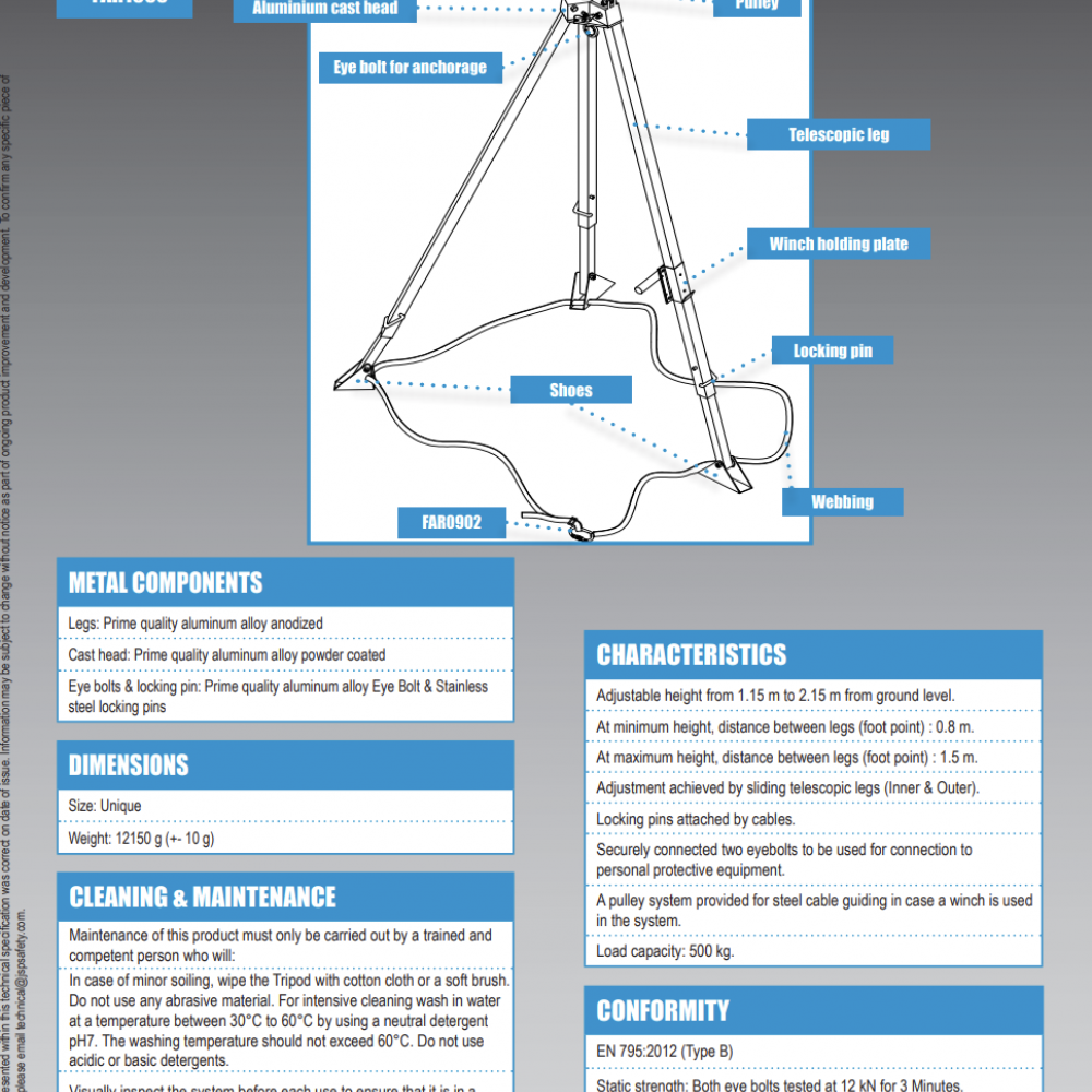 CONFINED SPACE TRIPOD FAR1003