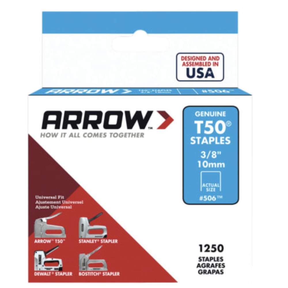 ARROW T50 10MM WIRE STAPLES BOX 5000 50038 ARRT5038IP