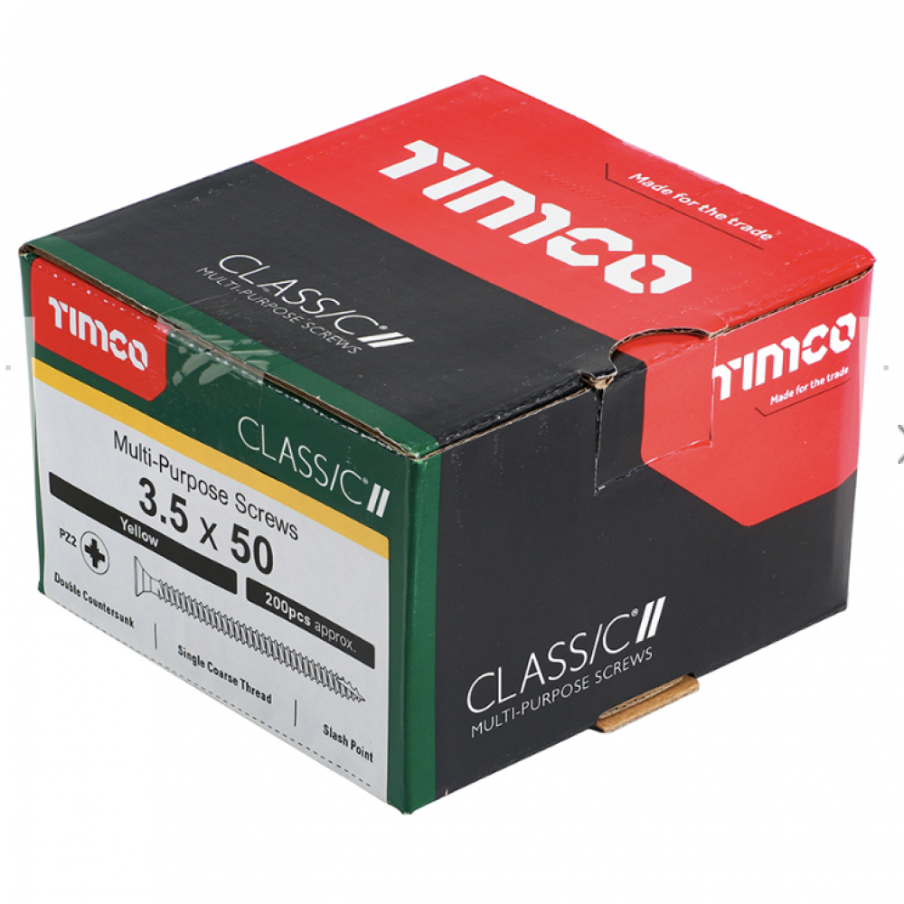 3.5X50MM CLASSIC WOOD SCREW BOX 200 TIMCO