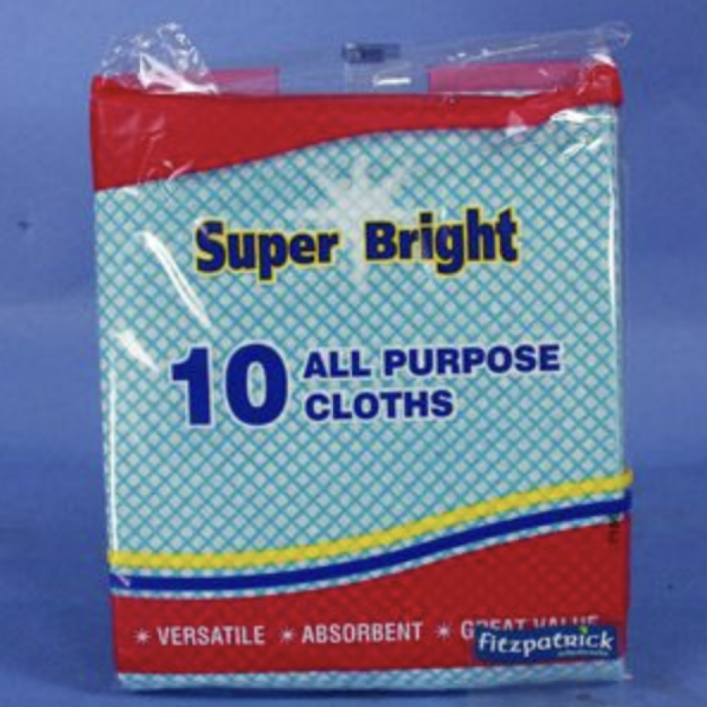 SUPERBRIGHT ALL PURPOSE J-CLOTH 10 PACK