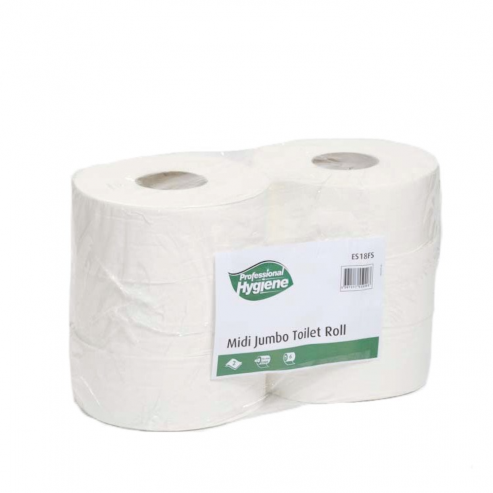 MIDI JUMBO TOILET ROLL PACK6 250 MTR PROF HYGIENE