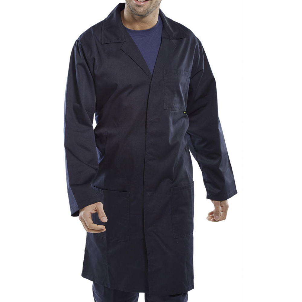 CLICK POLYCOTTON WAREHOUSE COAT NAVY PCWCN 32