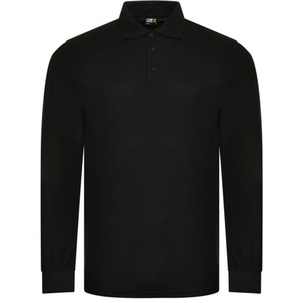 RTX BLACK LONG SLEEVED POLO SHIRT RX102 LARGE