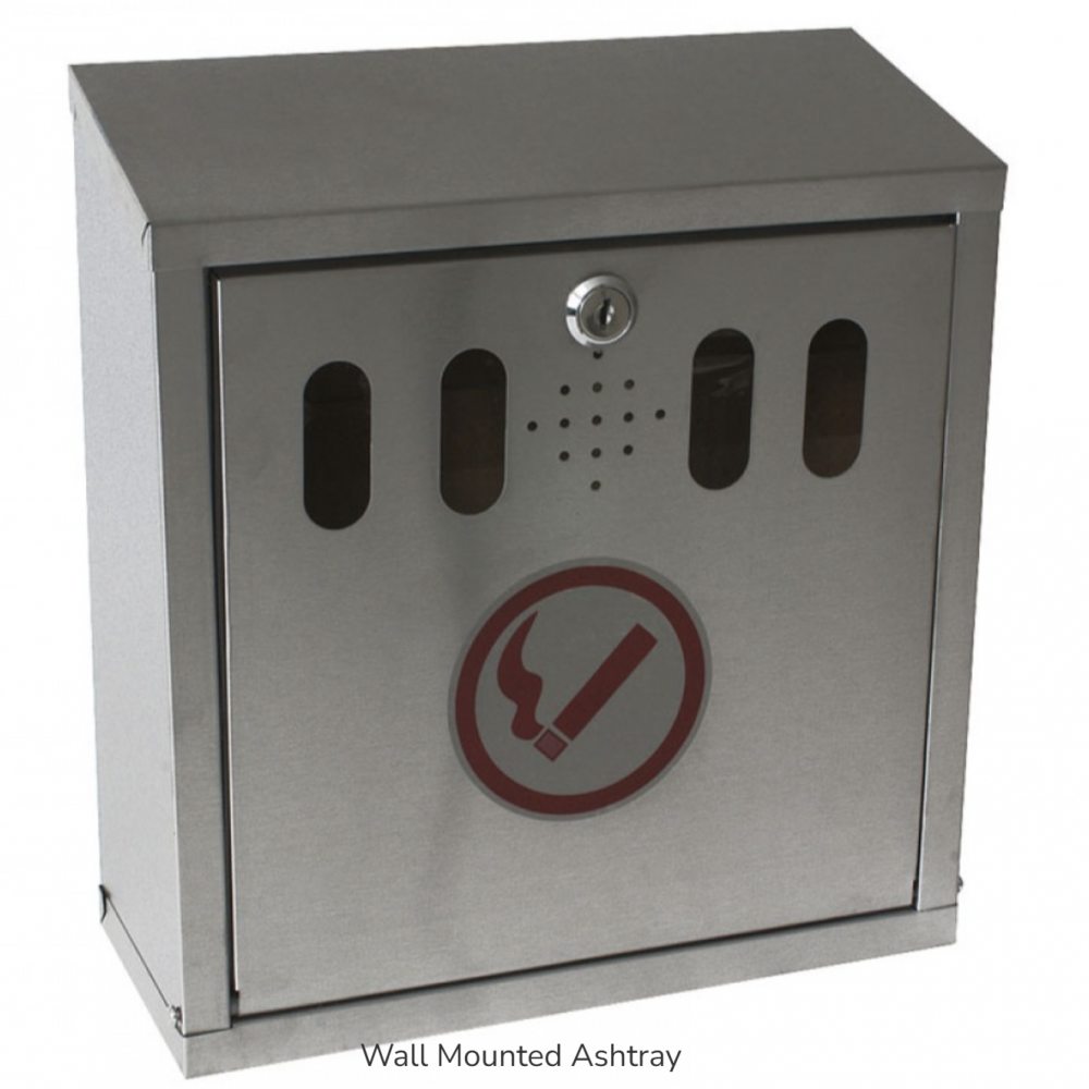 SMOKE BUSTER WALL MOUNTED CIGARETTE BIN TALTECH STAINLESS ST