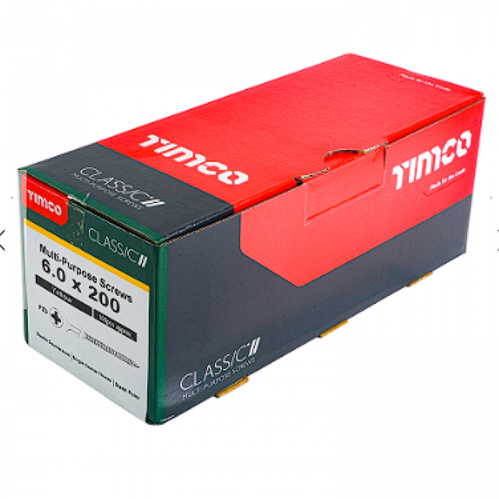 6X200MM CLASSIC WOOD SCREWS BOX 100 TIMCO