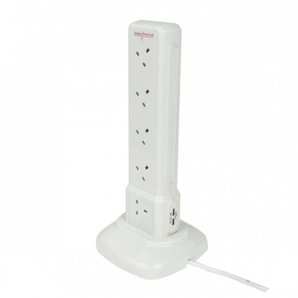 POWERMASTER ANTI-SURGE 10 GANG X 2MT SWITCH EXTENSION TOWER