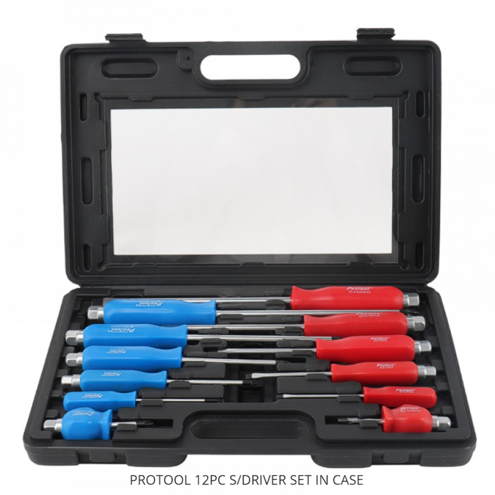 PROTOOL 12PC SCREWDRIVER SET IN CASE