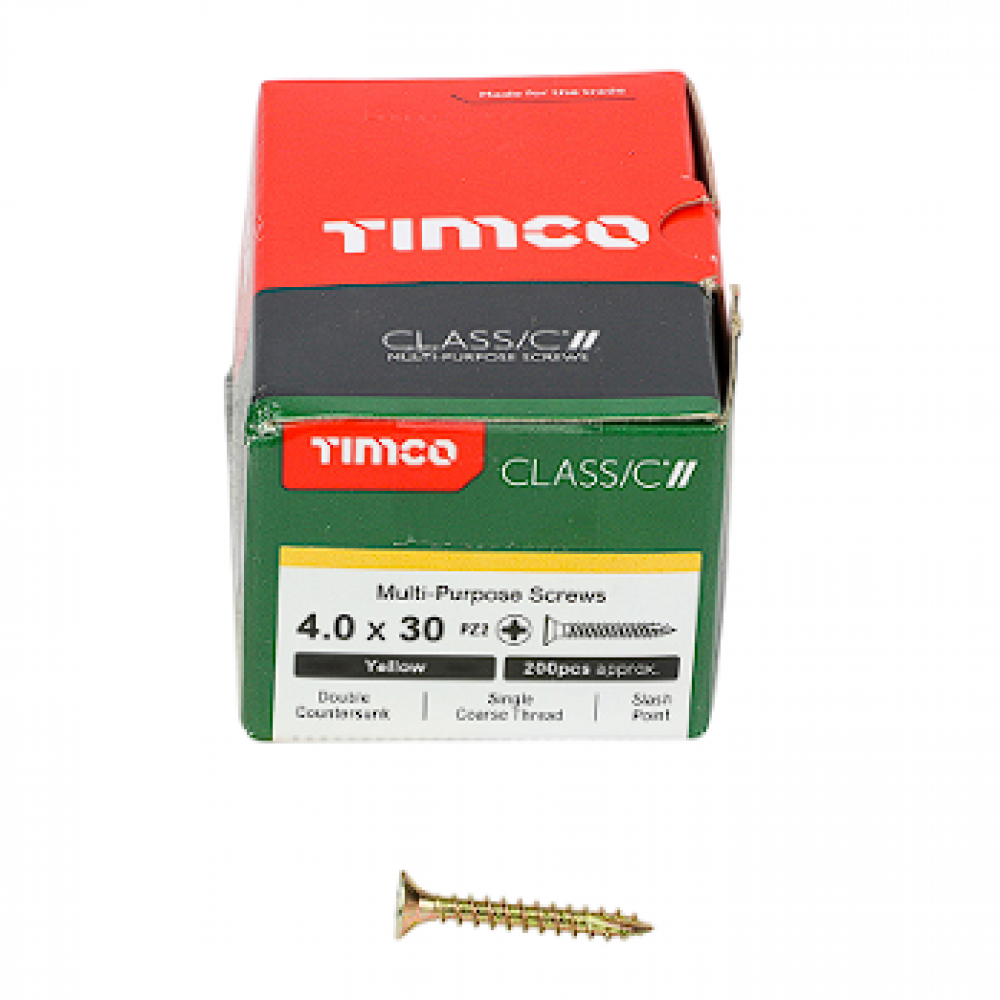 4X30MM CLASSIC WOOD SCREW BOX 200 TIMCO