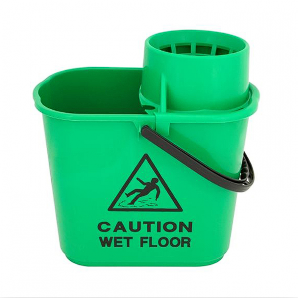 HEAVY DUTY PLASTIC MOP BUCKET GREEN DOSCO