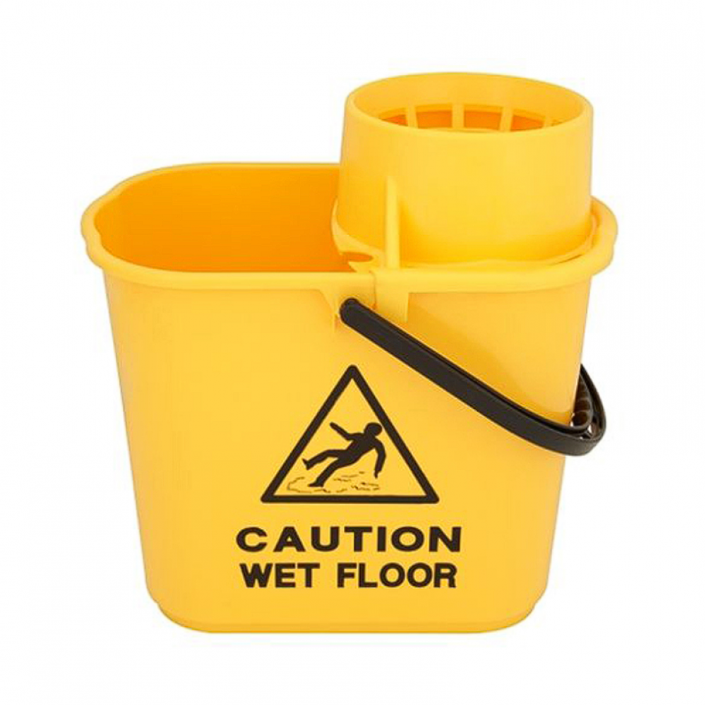 HEAVY DUTY PLASTIC MOP BUCKET YELLOW DOSCO