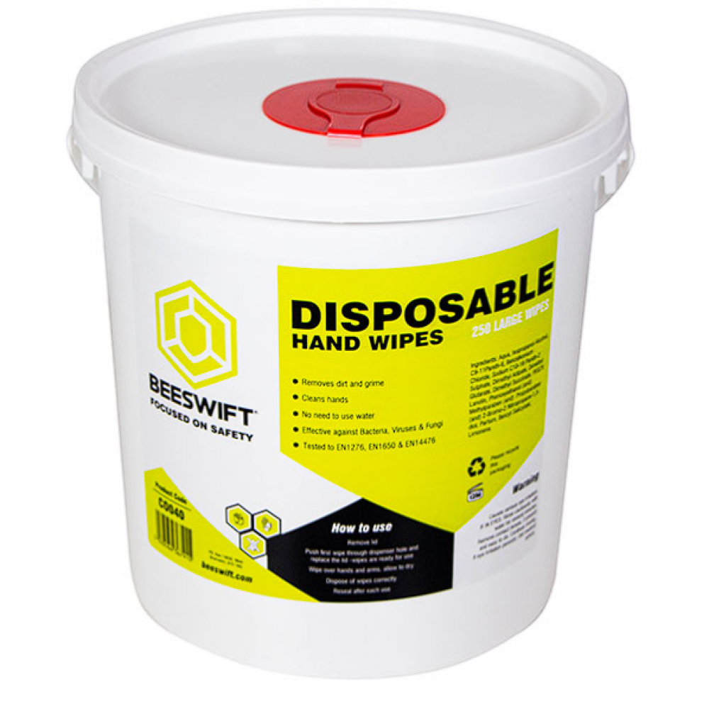 CLICK ONCE WIELS DISPOSABLE HANDWIPES TUB 250 CO040