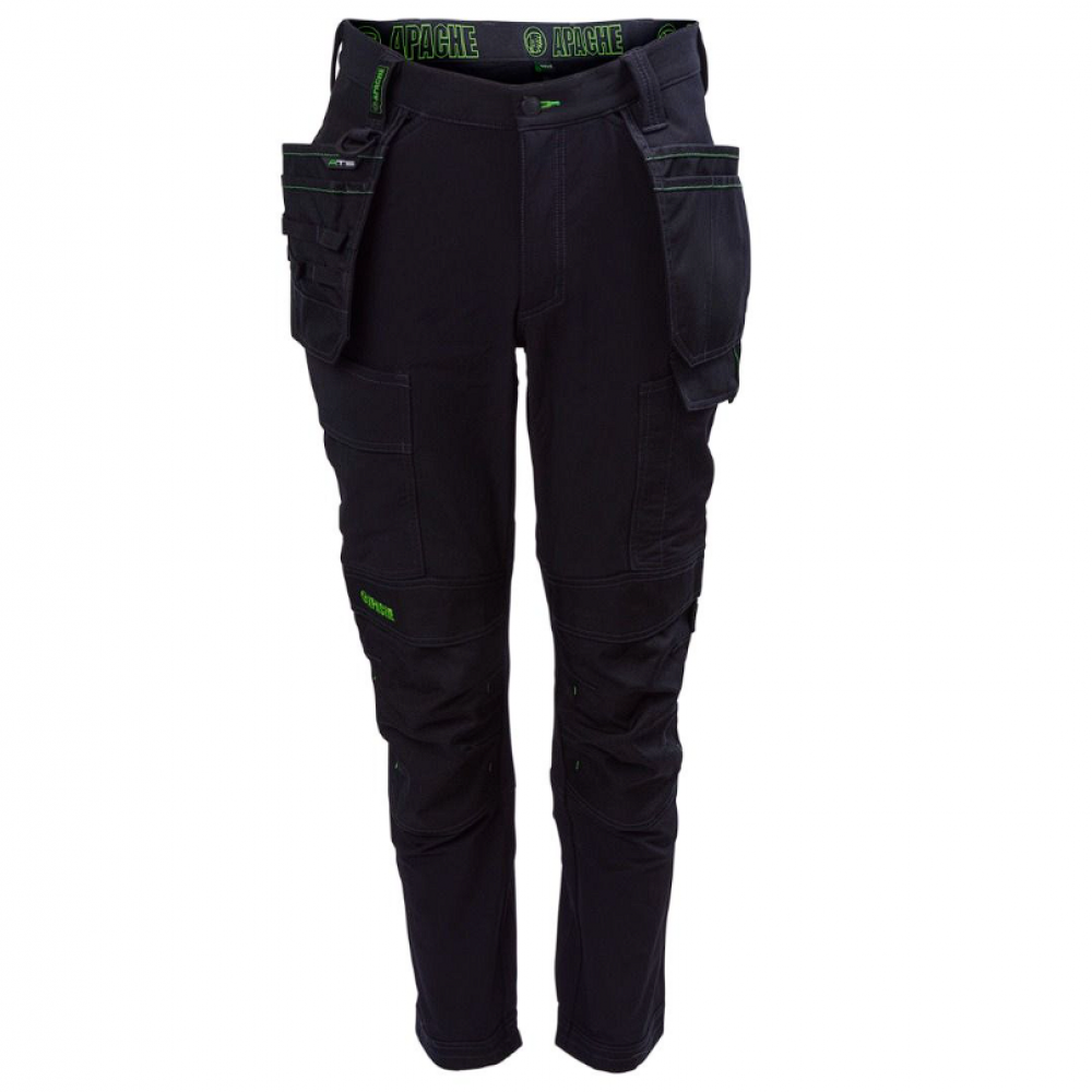 APACHE CALGARY 4 WAY STRETCH TROUSER BLK W30L29