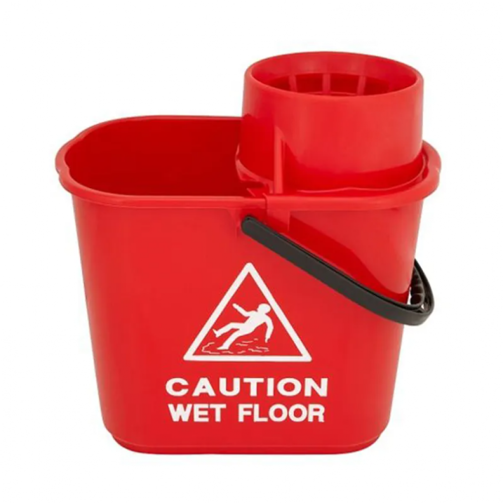 HEAVY DUTY PLASTIC MOP BUCKET RED DOSCO