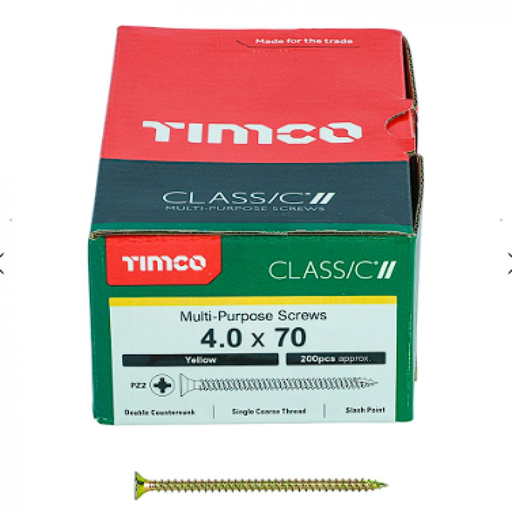 4X70MM CLASSIC WOOD SCREW BOX 200 TIMCO