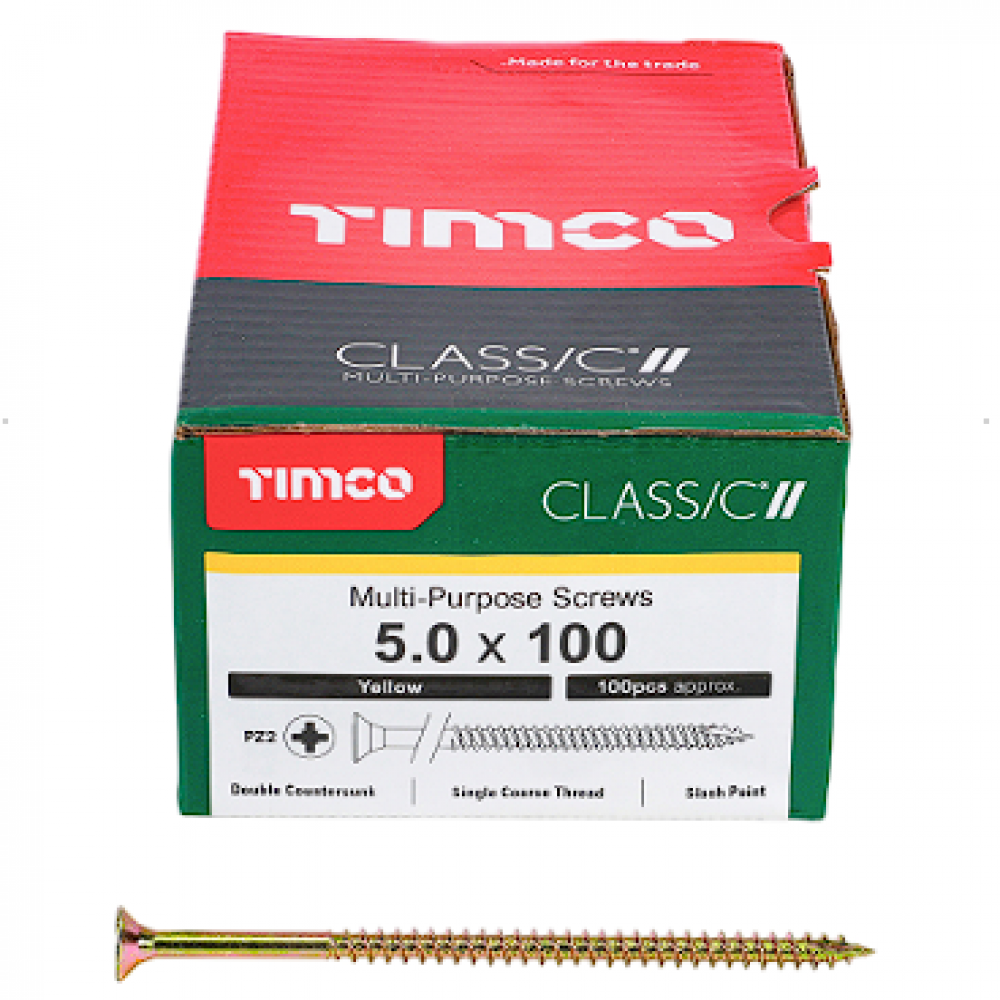 5X100MM CLASSIC WOOD SCREW BOX 100 TIMCO