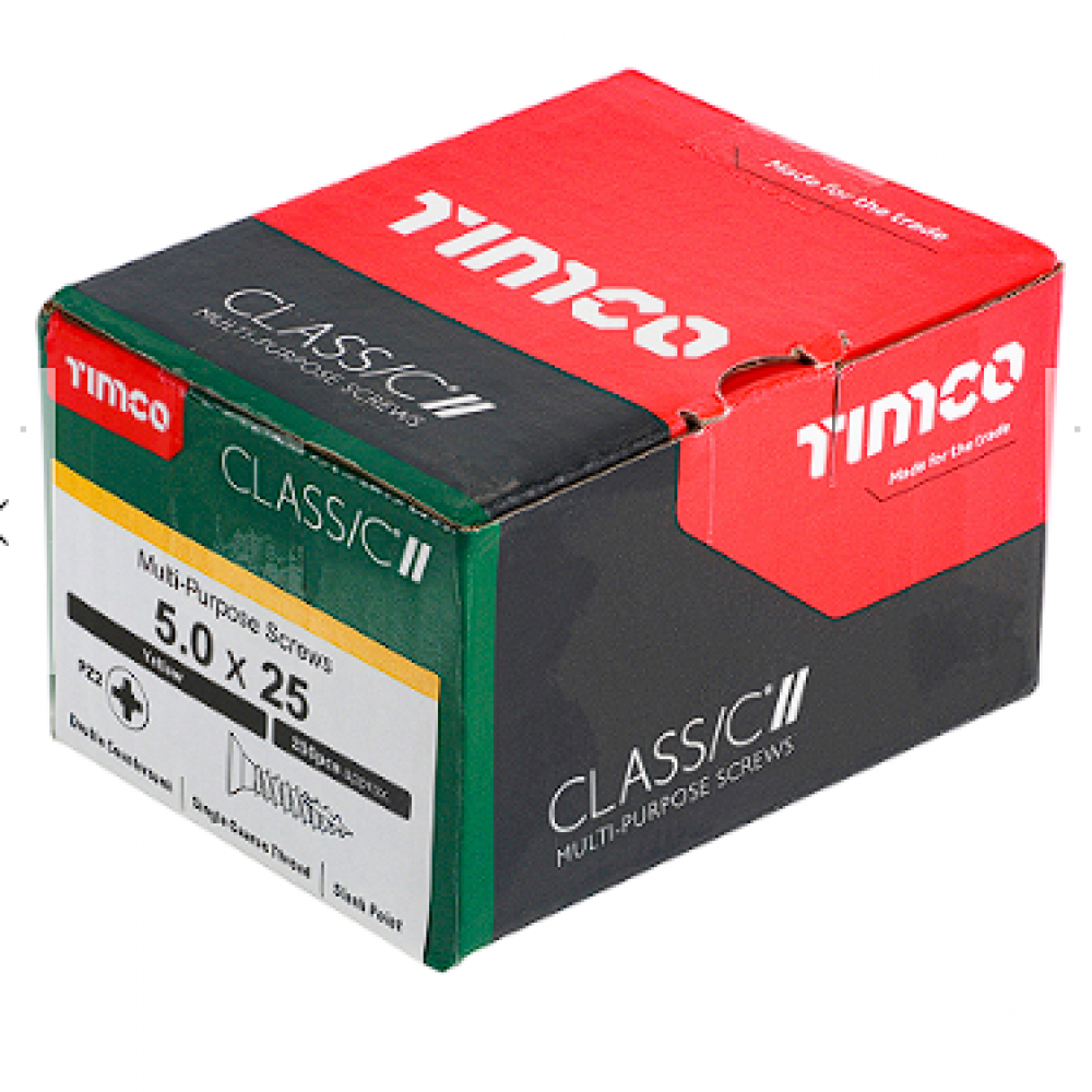 5X25MM CLASSIC WOOD SCREW BOX 200 TIMCO