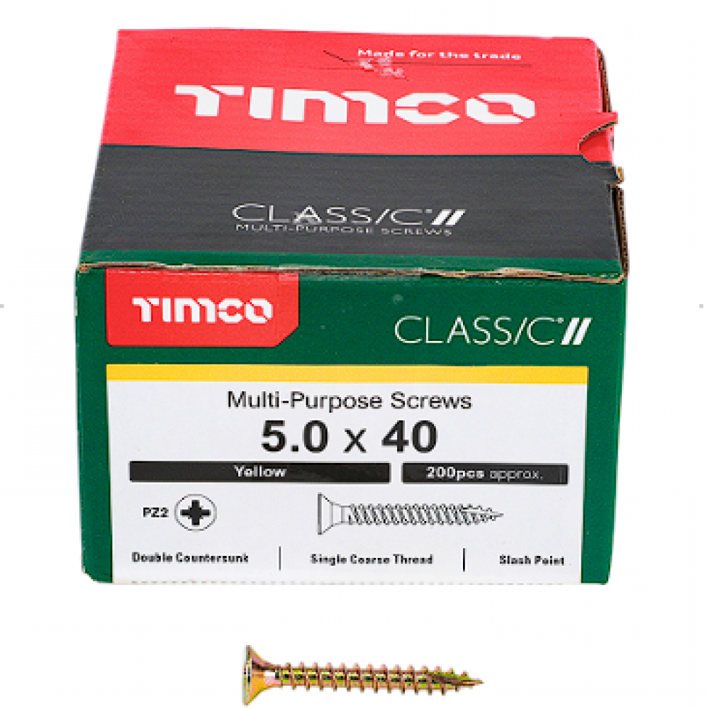 5X40MM CLASSIC WOOD SCREW BOX 200 TIMCO