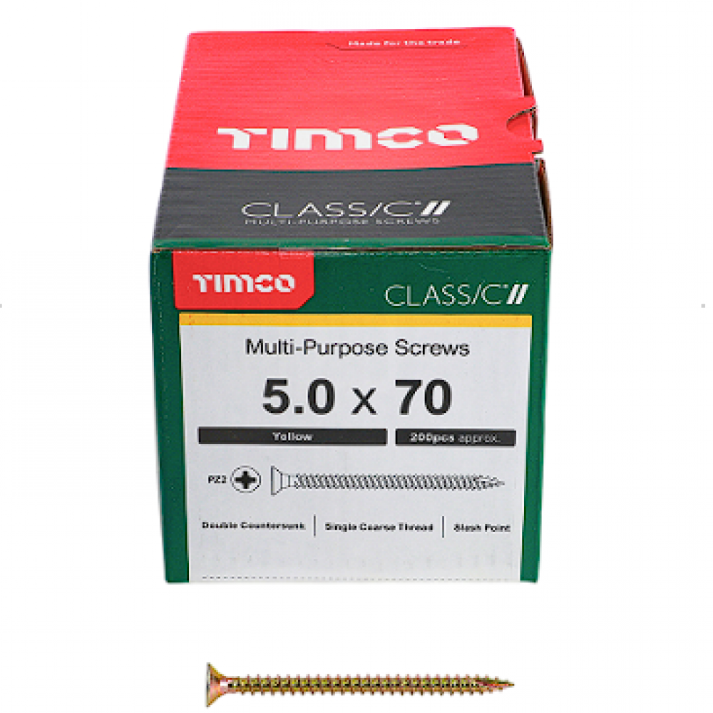 5X70MM CLASSIC WOOD SCREW BOX 200 TIMCO