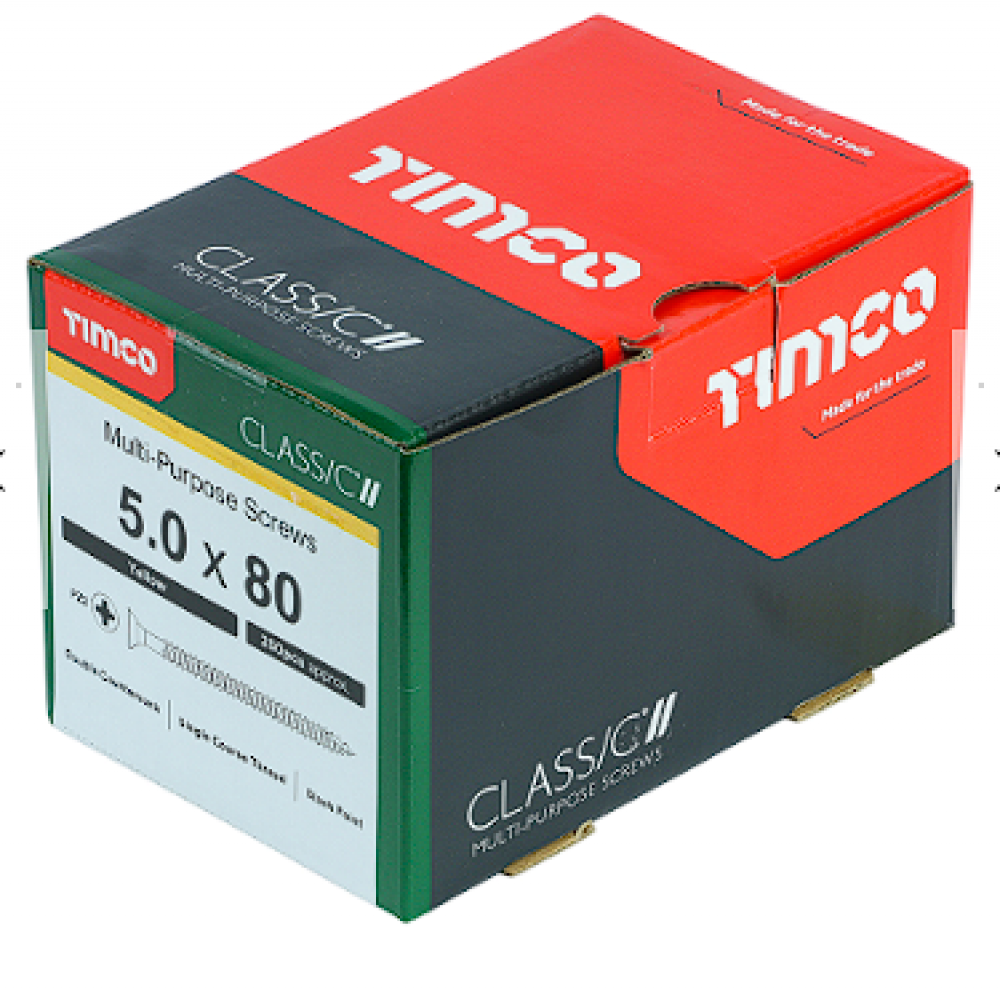 5X80MM CLASSIC WOOD SCREW BOX 200 TIMCO