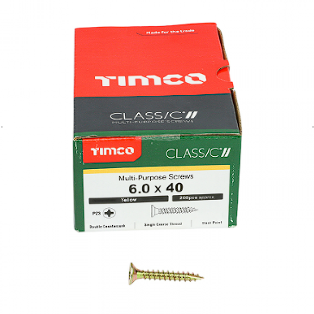 6X50MM CLASSIC WOOD SCREW BOX 200 TIMCO