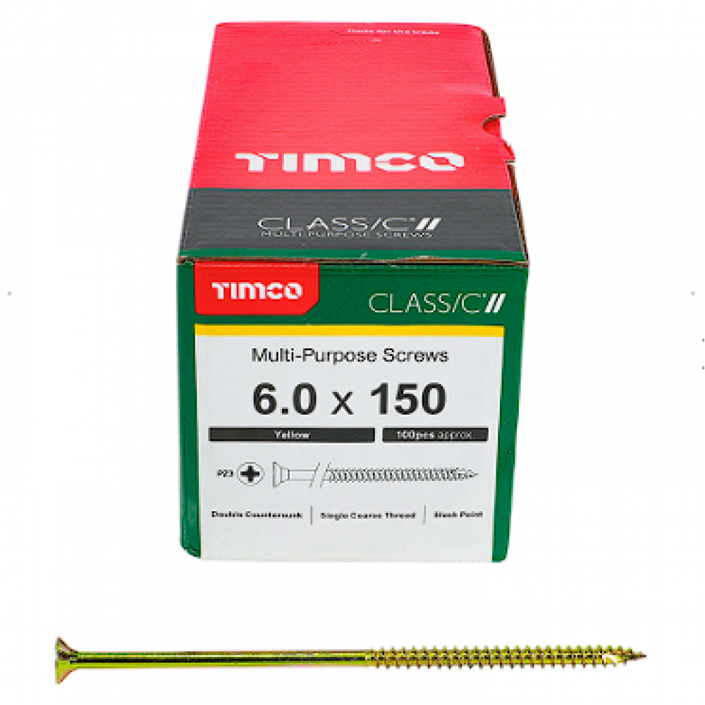 6X150MM CLASSIC WOOD SCREW BOX 100 TIMCO