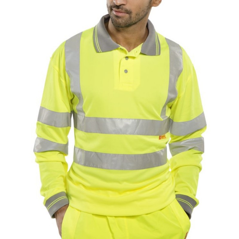 HI-VIS POLO SHIRT LONG SLEEVE YELLOW/ORANGE