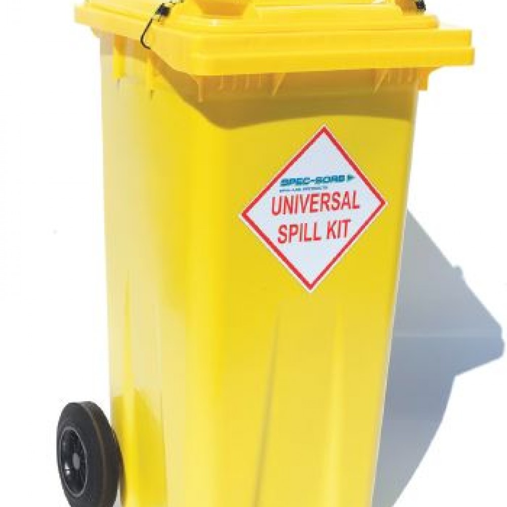 120L UNIVERSAL SPILL KIT WHEELIE BIN (fentex contents)