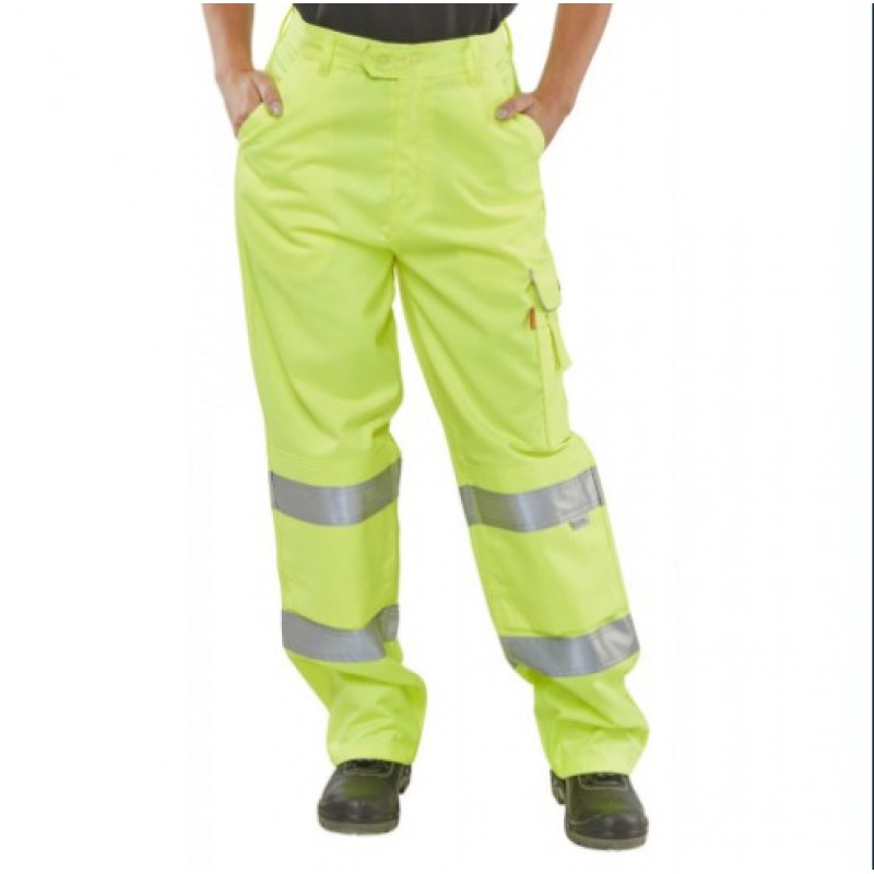 LADIES YELLOW HI-VIZ TROUSERS