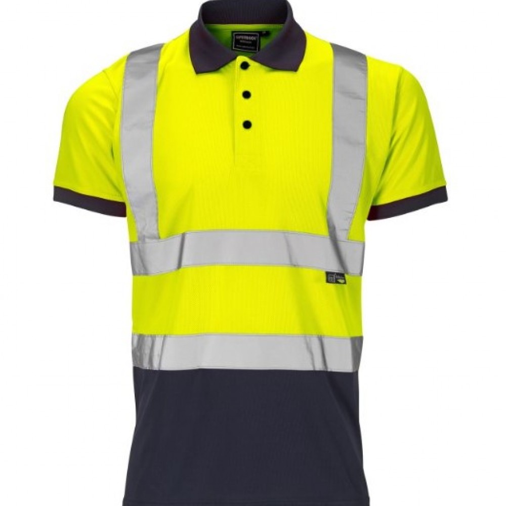 SUPERTOUCH HI-VIZ YELLOW/NAVY POLO SHIRT 2XL