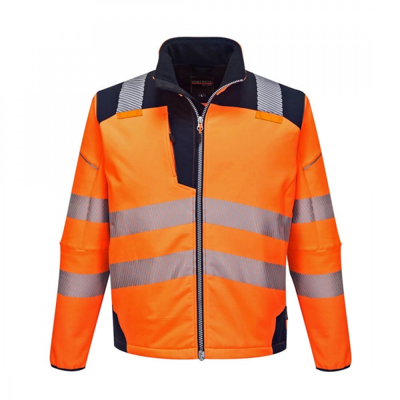 T402 PW3 HI VIS SOFTSHELL YELLOW/ORANGE