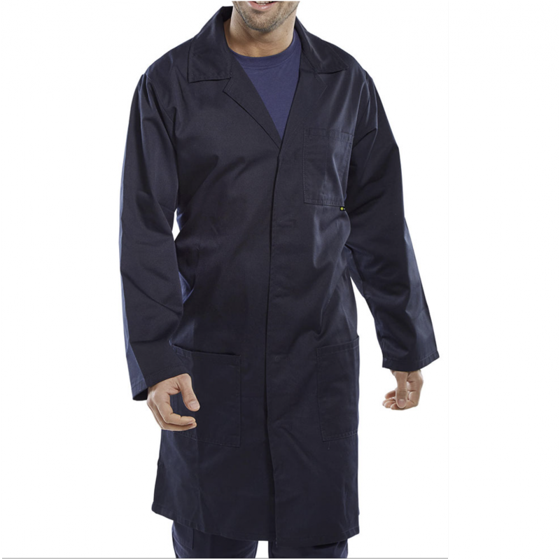 CLICK POLYCOTTON WAREHOUSE COAT NAVY